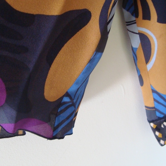 M Missoni Colorful Print Mod Style Long SleeveTop  Blouse SZ US 8 - Picture 5 of 8